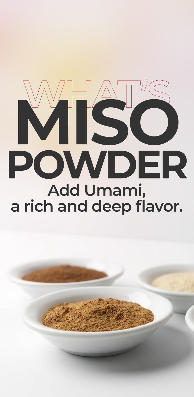 WHAT’S MISO POWDER Add Umami, a rich and deep flavor.