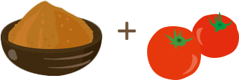 イラスト「トマト＋みそ」